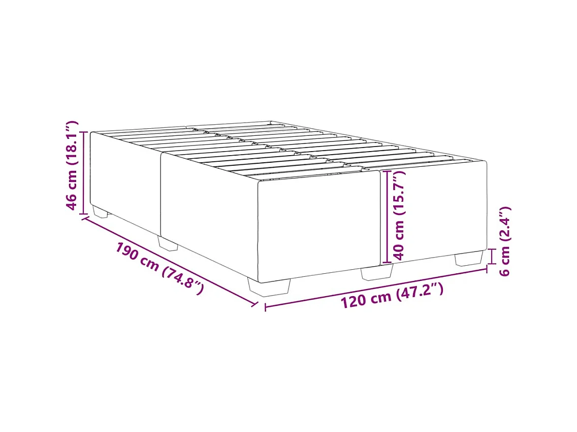 Bedframe zonder matras 120x190 cm stof zwart