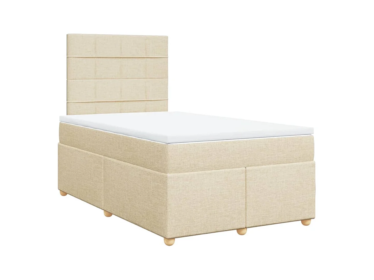 Sommier à lattes de lit avec matelas crème 120x190 cm tissu