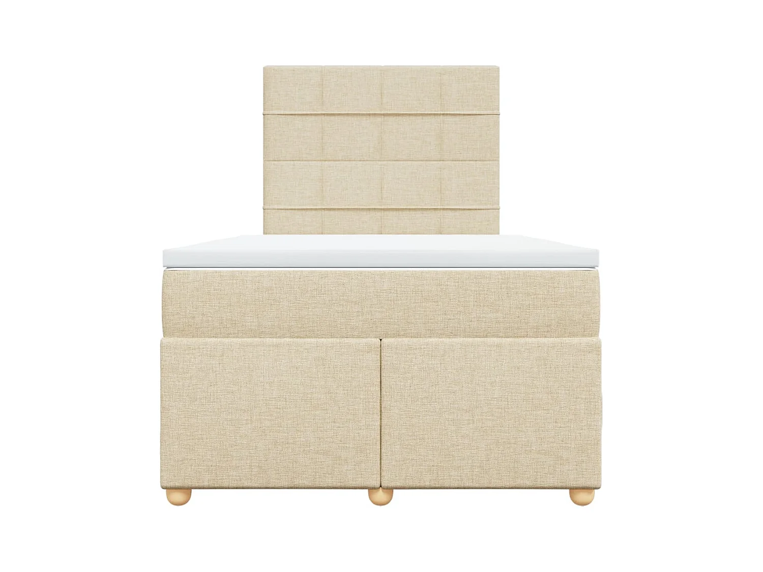 Sommier à lattes de lit avec matelas crème 120x190 cm tissu