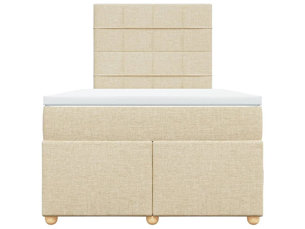 Cama boxspring com colchão 120x190 cm tecido cor creme