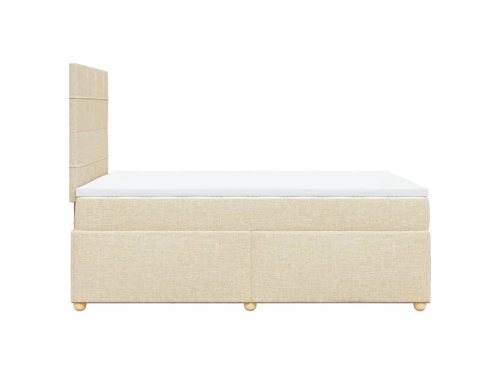 Cama boxspring com colchão 120x190 cm tecido cor creme