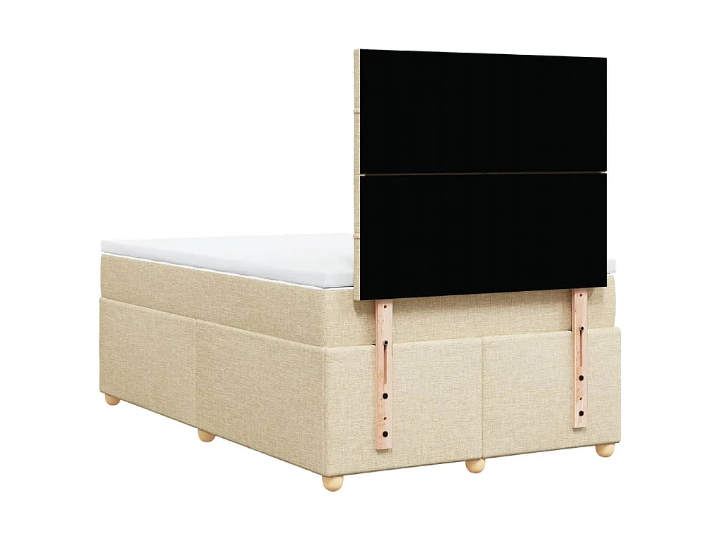 Boxspring met matras stof crèmekleurig 120x190 cm