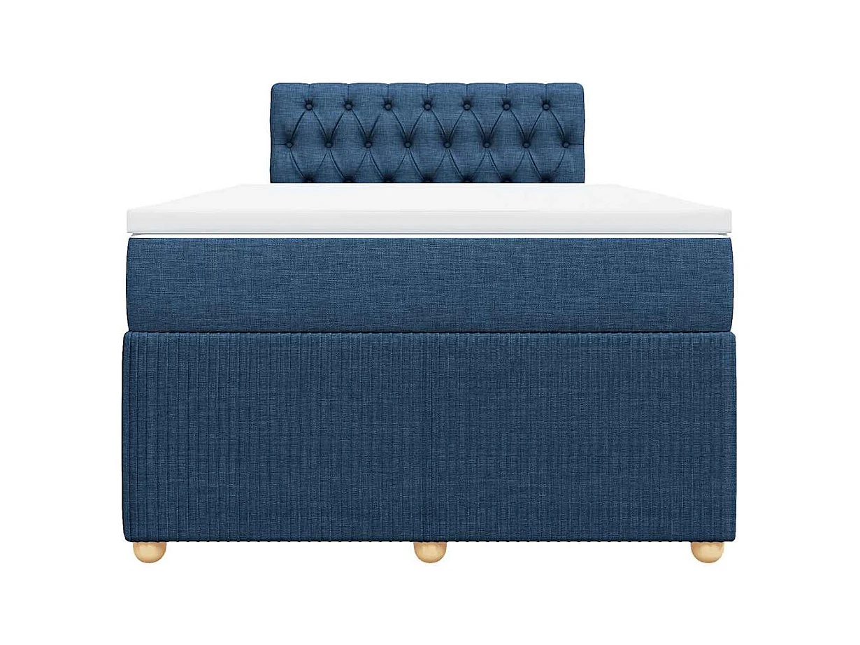 Boxspringbett mit Matratze Blau 120x200 cm Stoff