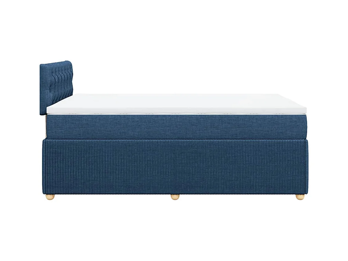 Boxspringbett mit Matratze Blau 120x200 cm Stoff