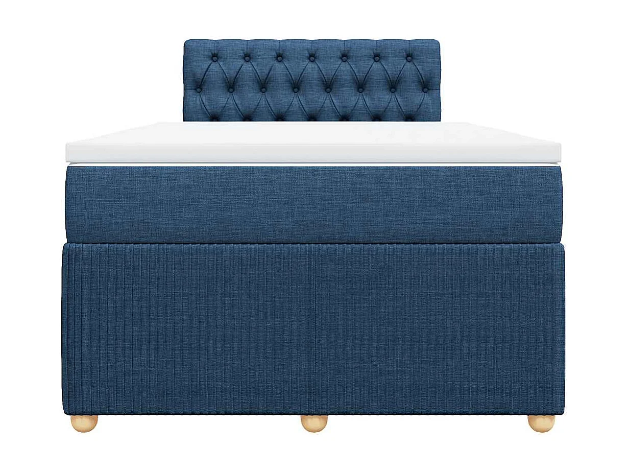 Cama com molas/colchão 120x200 cm tecido azul