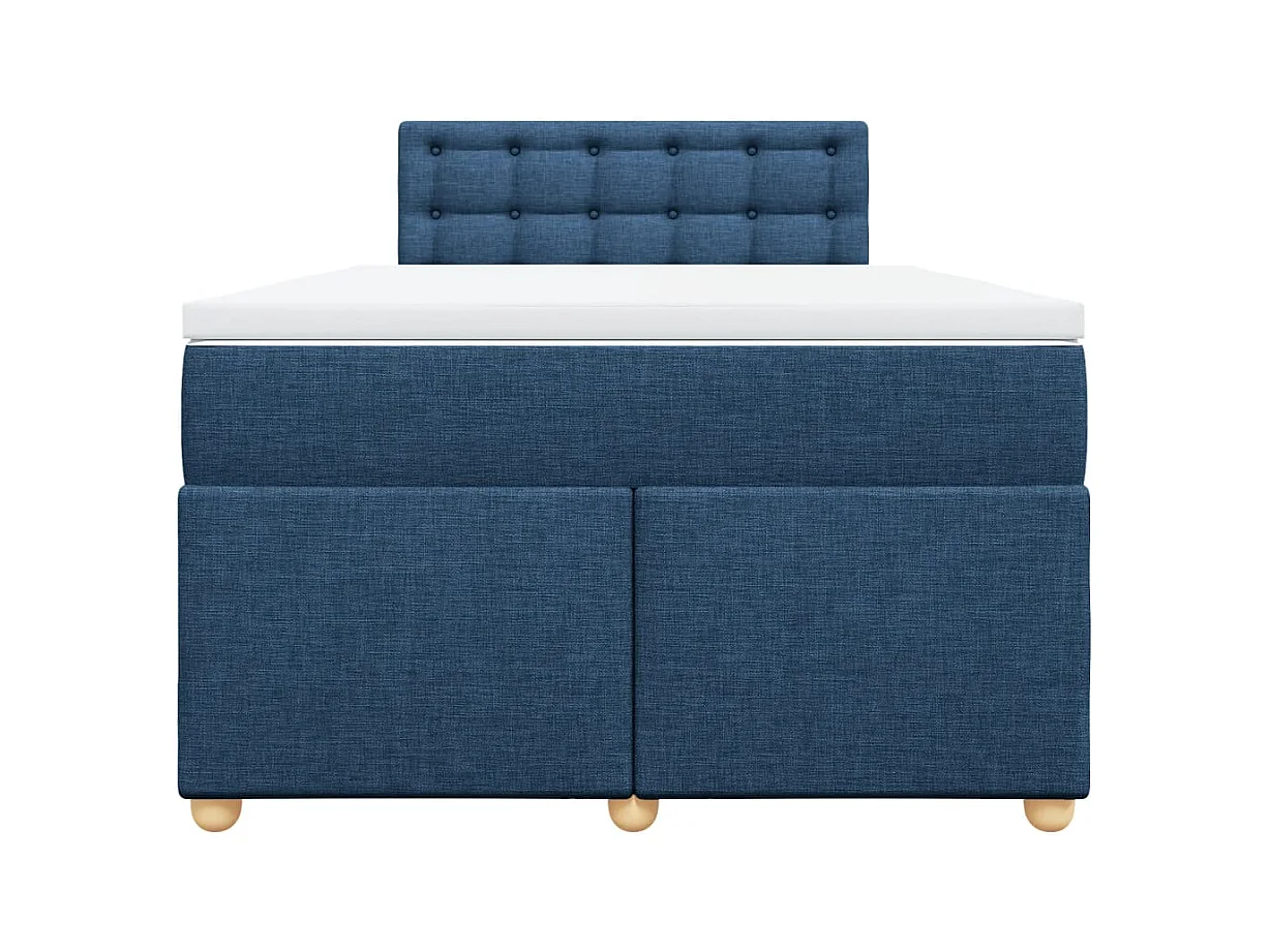 Cama boxspring com colchão 120x190 cm tecido azul