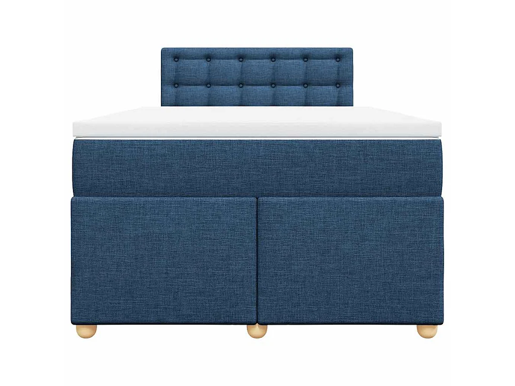 Sommier à lattes de lit avec matelas bleu 120x190 cm tissu