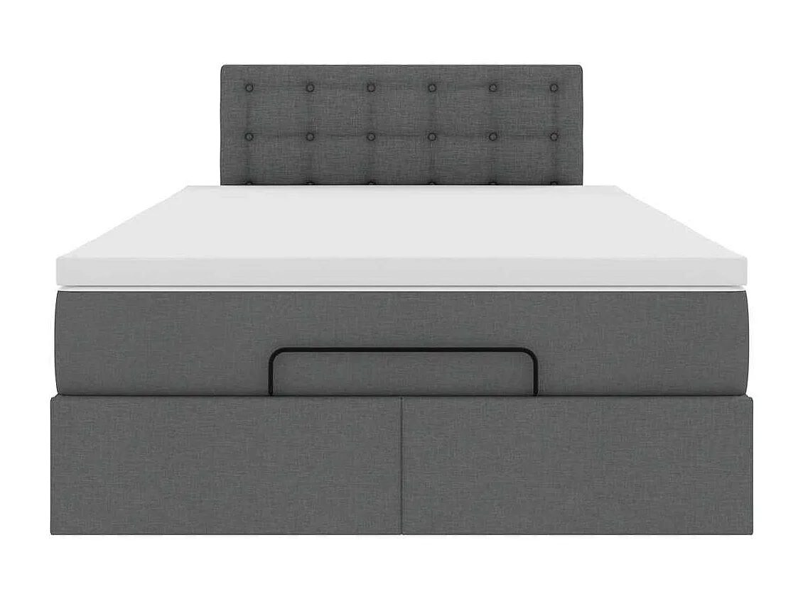 Bed met matras 120x190 cm stof donkergrijs