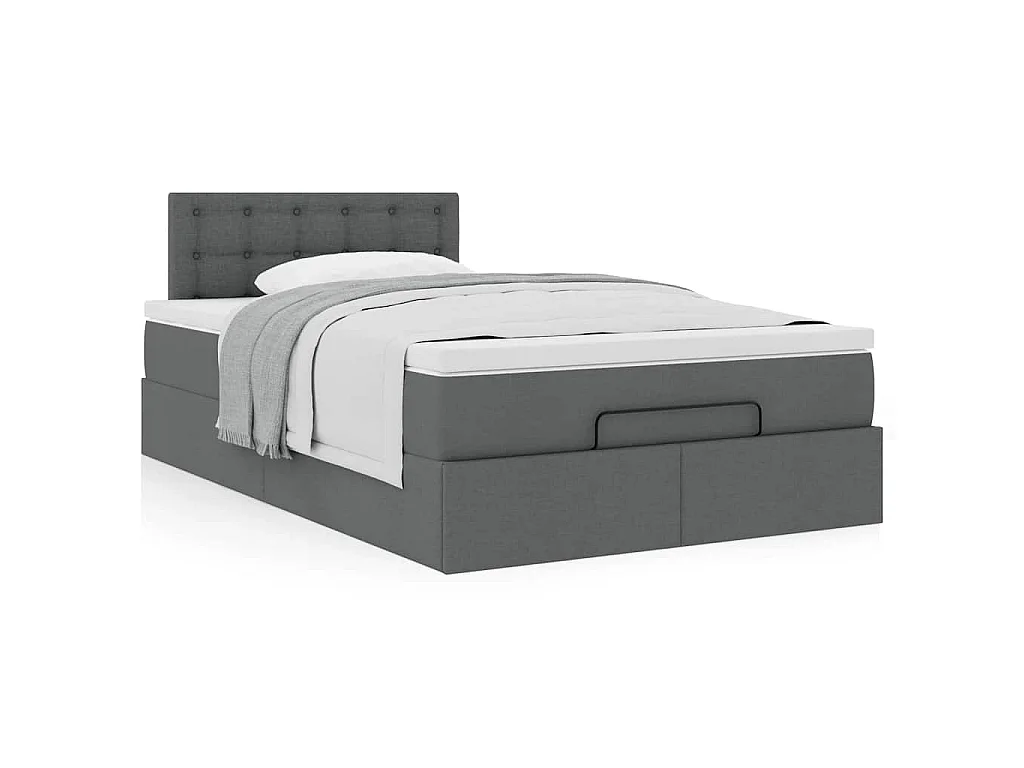 Bed met matras 120x190 cm stof donkergrijs