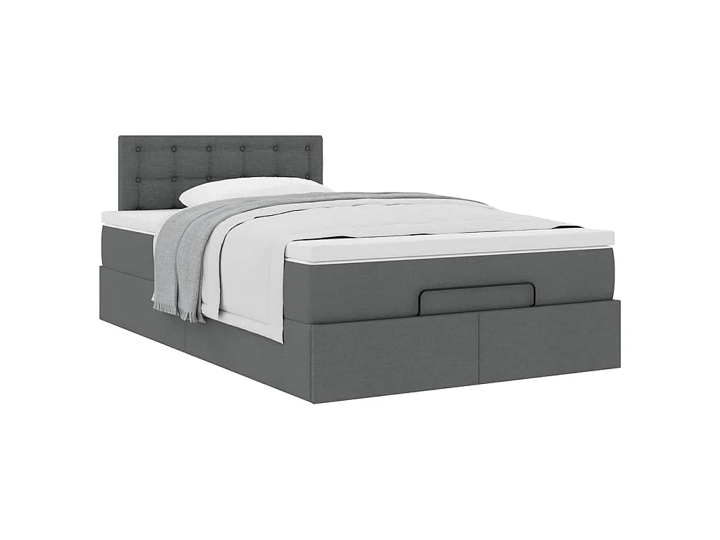 Bed met matras 120x190 cm stof donkergrijs