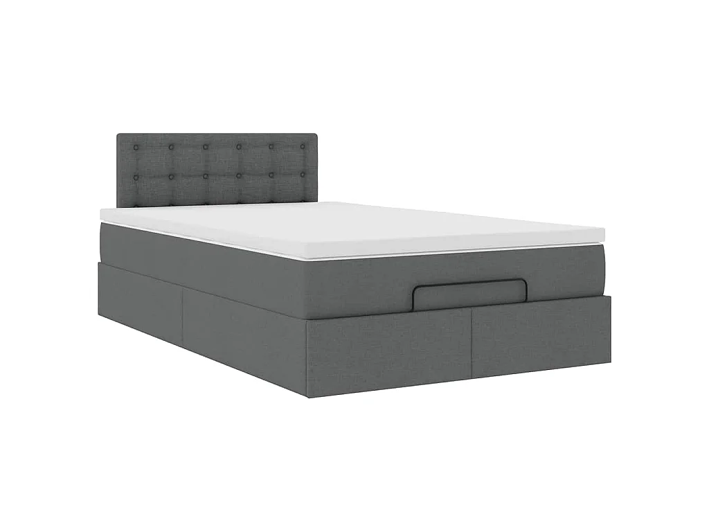 Bed met matras 120x190 cm stof donkergrijs