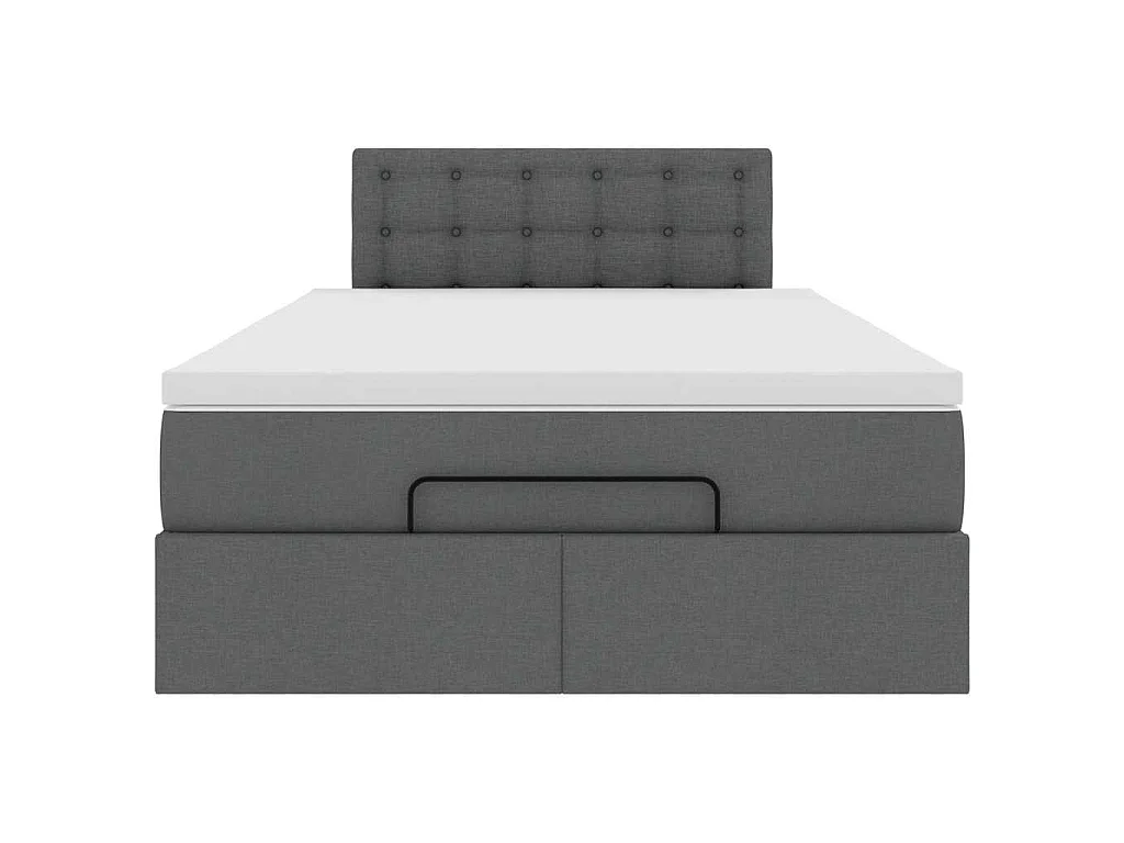 Bed met matras 120x190 cm stof donkergrijs