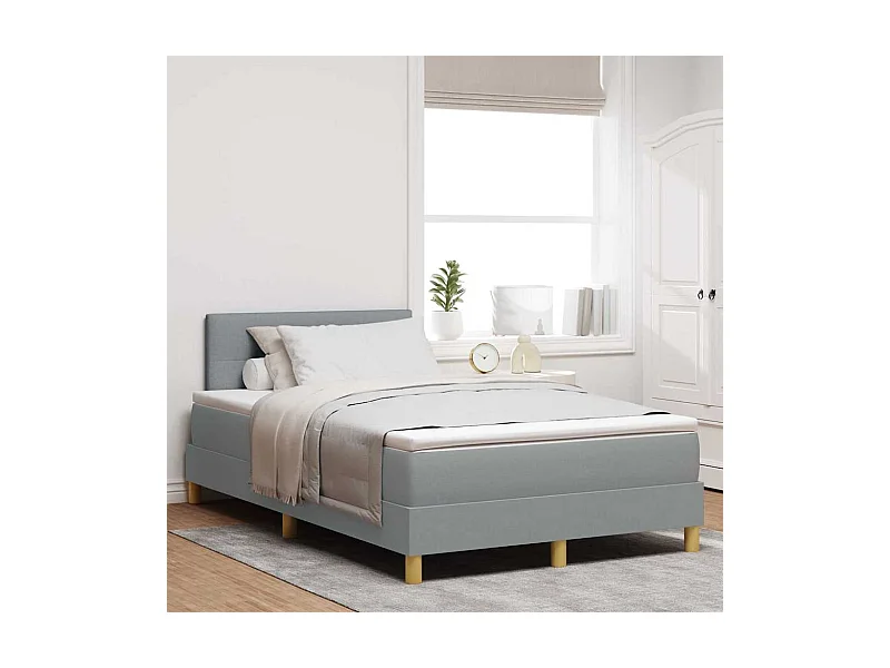 Boxspringbed met matras met matras Lichtgrijs 120 x 200 cm Stof