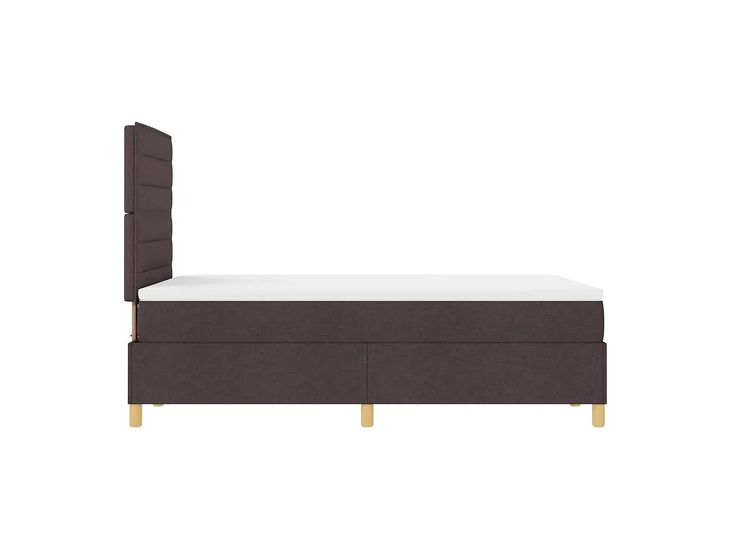 Lit à ressorts avec matelas Marron foncé 120 x 190 cm tissu