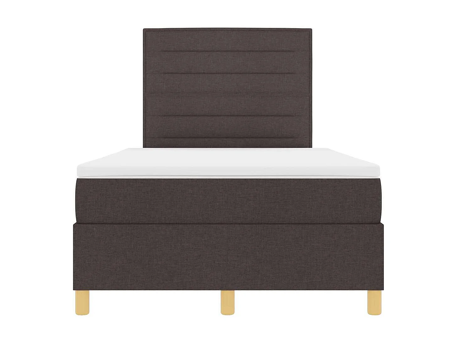 Lit à ressorts avec matelas Marron foncé 120 x 190 cm tissu