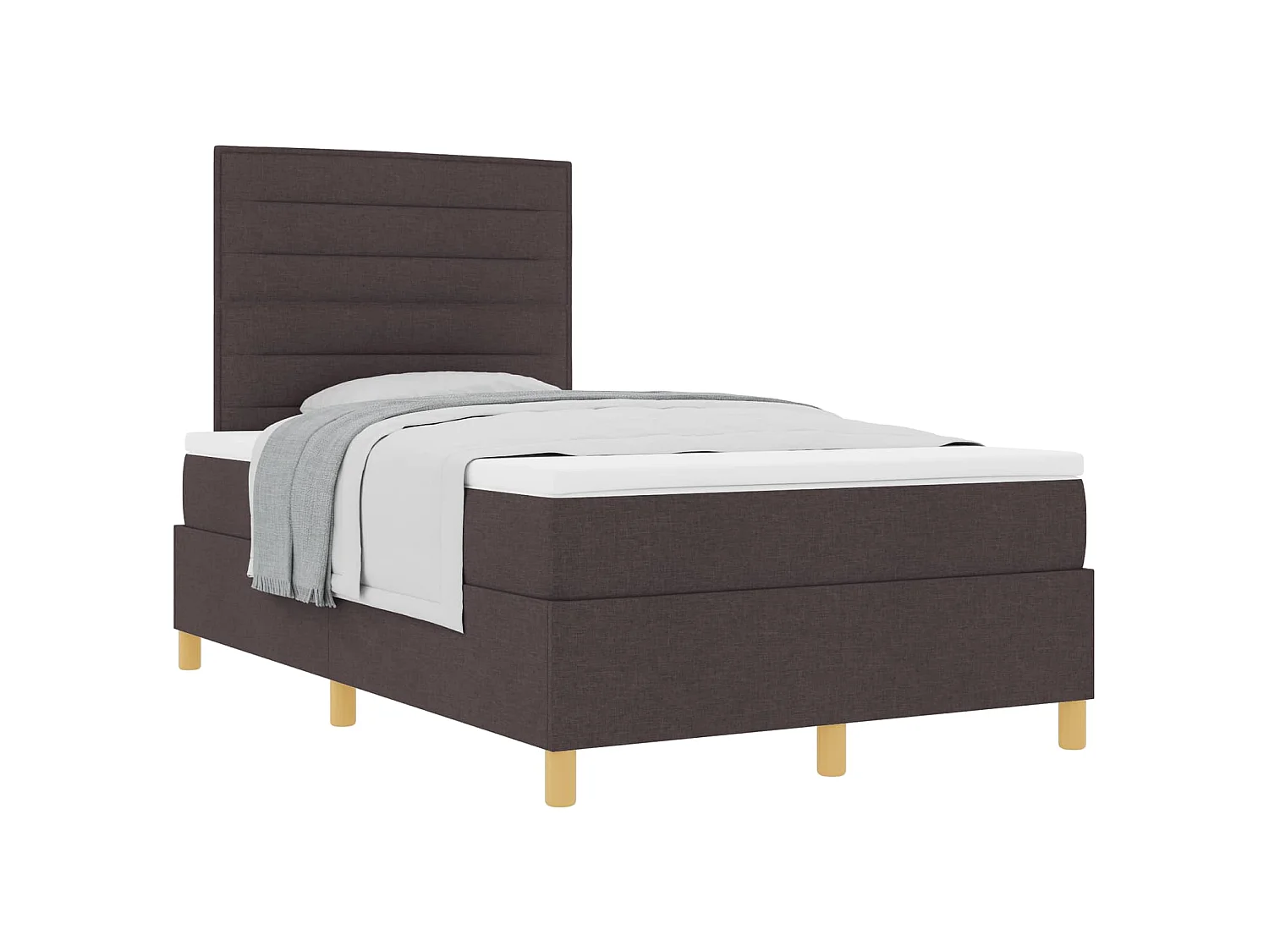 Boxspringbed met hoofdeinde Donkerbruin 120 x 190 cm Stof