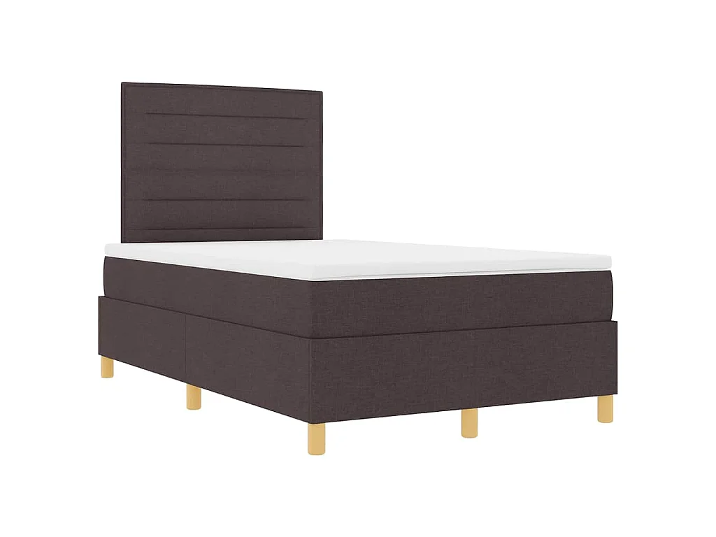 Boxspringbed met hoofdeinde Donkerbruin 120 x 190 cm Stof