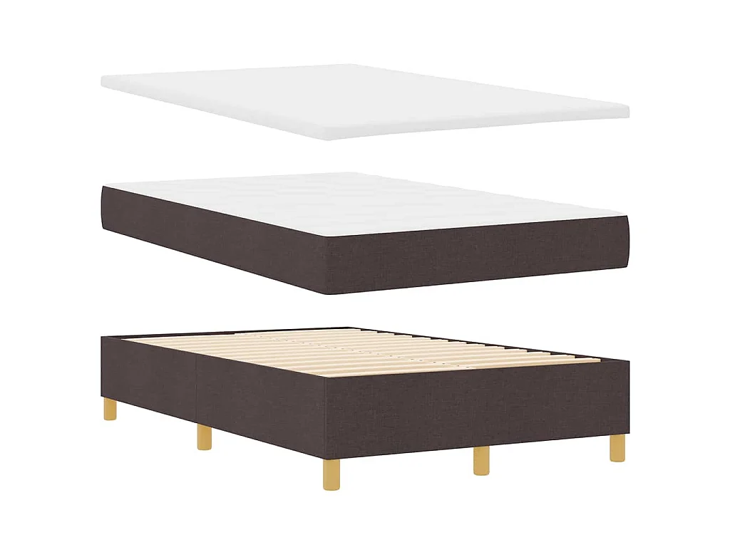 Boxspringbed met hoofdeinde Donkerbruin 120 x 190 cm Stof
