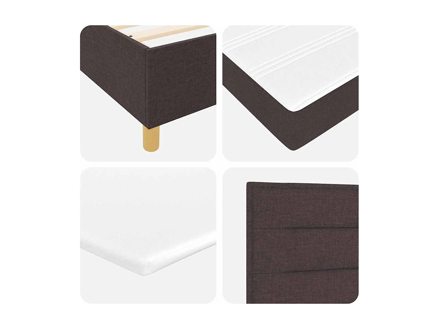 Boxspringbed met hoofdeinde Donkerbruin 120 x 190 cm Stof