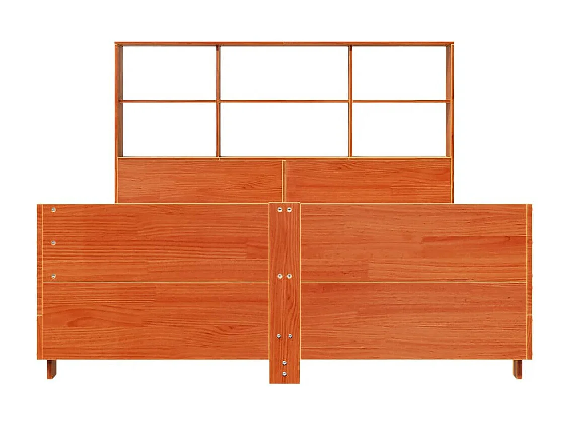 Massivholzbett ohne Matratze Wachsbraun 120x200 cm Kiefernholz