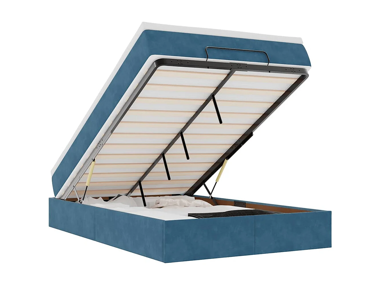 Bed poef met matras 120x190 cm fluweel donkerblauw