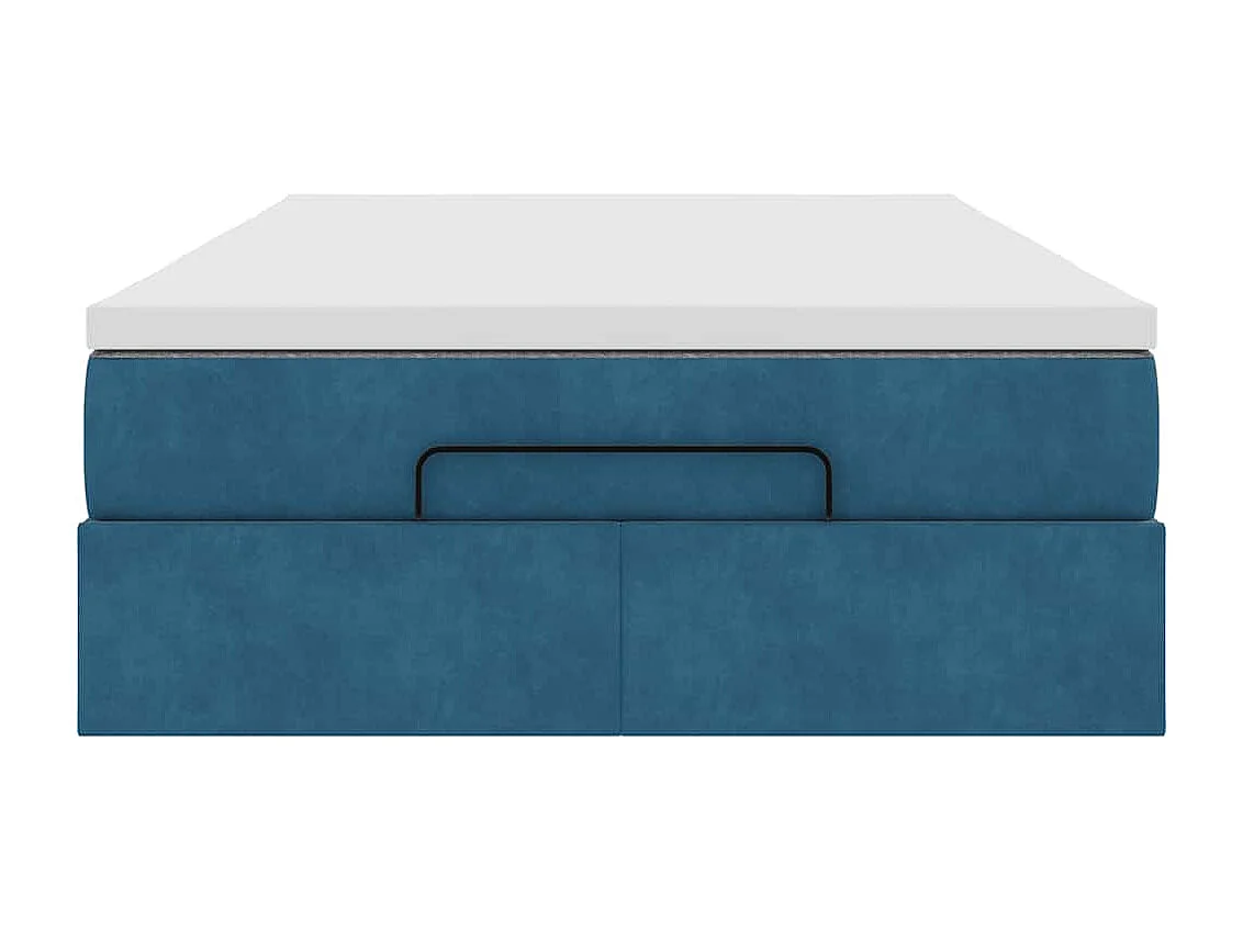 Bed poef met matras 120x190 cm fluweel donkerblauw