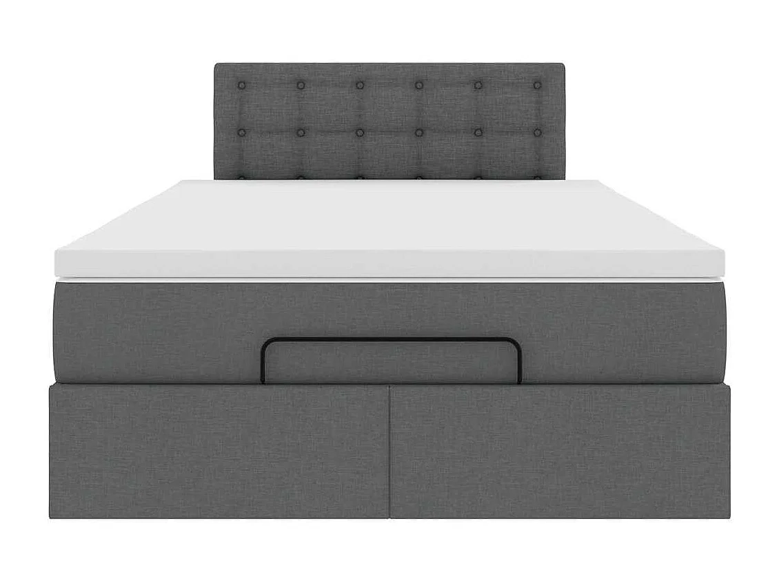 Bed poef met matras en LED's 120x190 cm stof donkergrijs