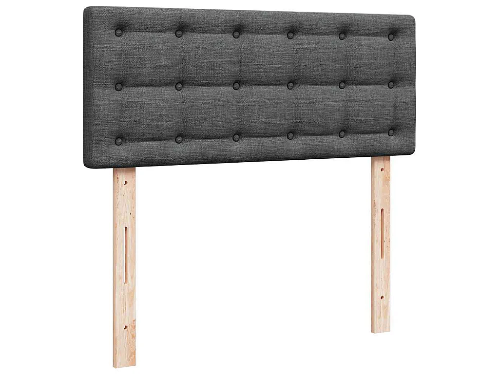 Pouf Letto con Materasso e LED Grigio Scuro 120x190 cm Tessuto