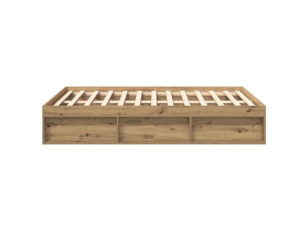 Cadre de lit sans matelas chêne artisanal 120x200 cm