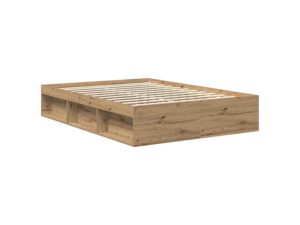 Cadre de lit sans matelas chêne artisanal 120x200 cm