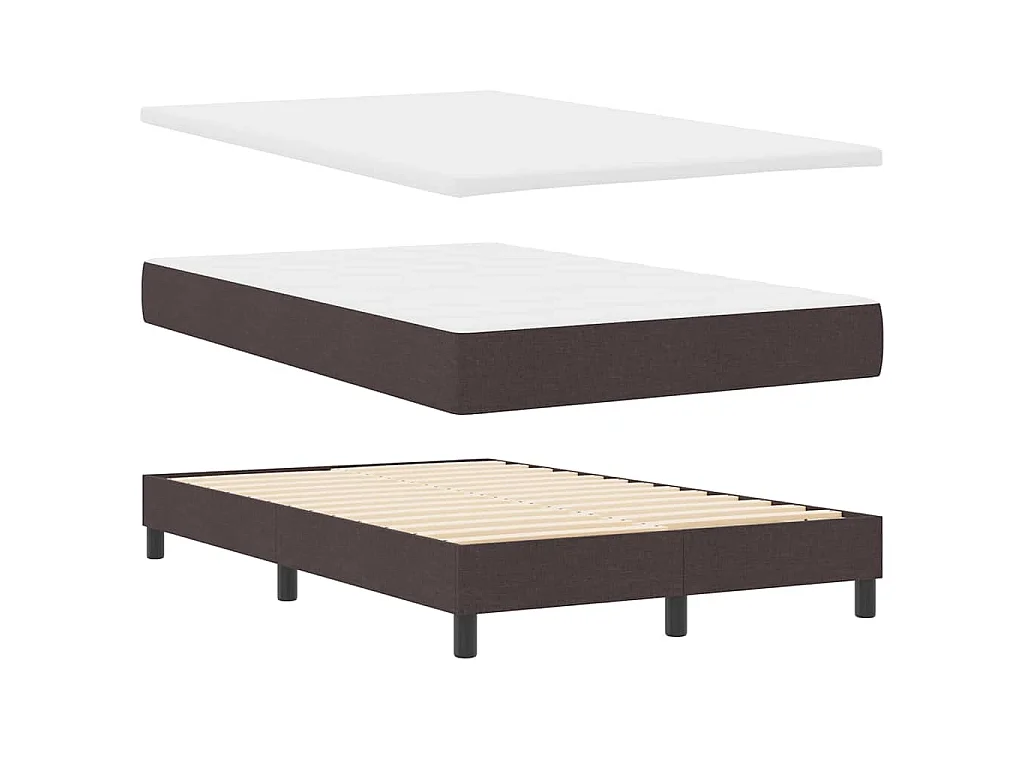 Boxspring bed met hoofdeinde Donkerbruin 120 x 190 cm Stof