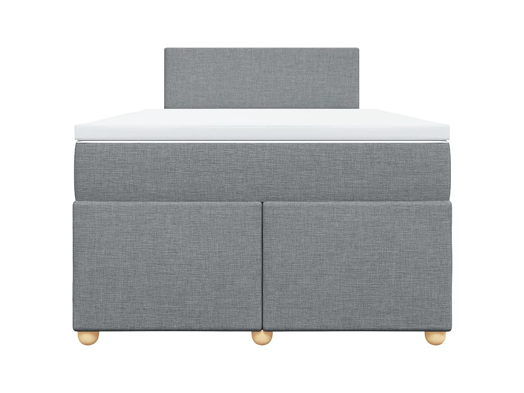 Cama boxspring com colchão 120x190 cm tecido cinzento-claro