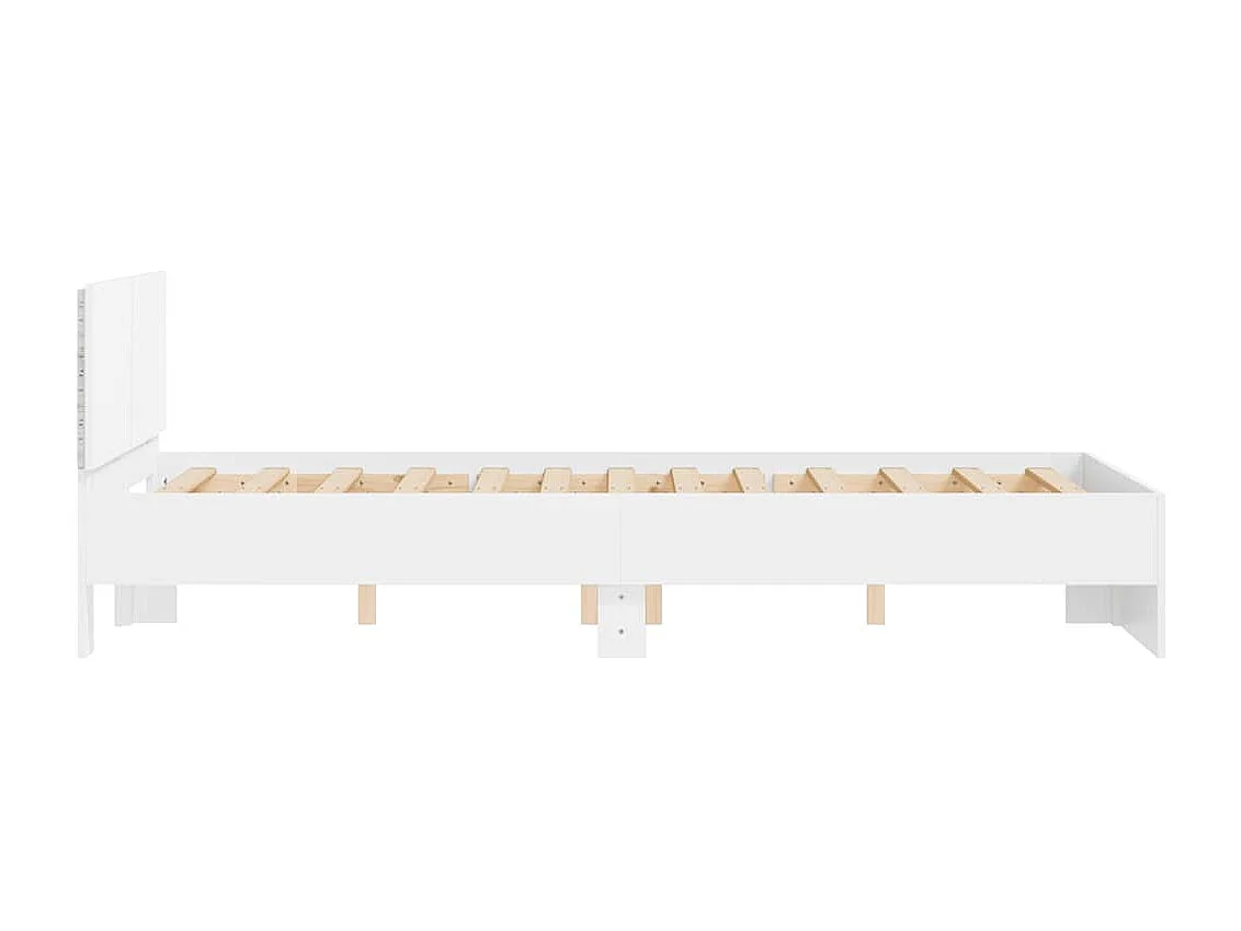 Bedframe met hoofdeinde en LED wit 120x200 cm