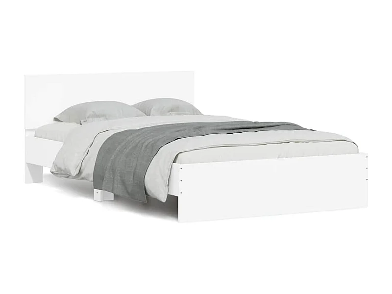 Bedframe met hoofdeinde en LED wit 120x200 cm