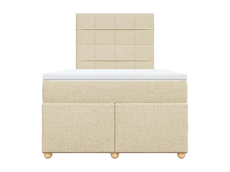 Cama boxspring com colchão 120x190 cm tecido cor creme