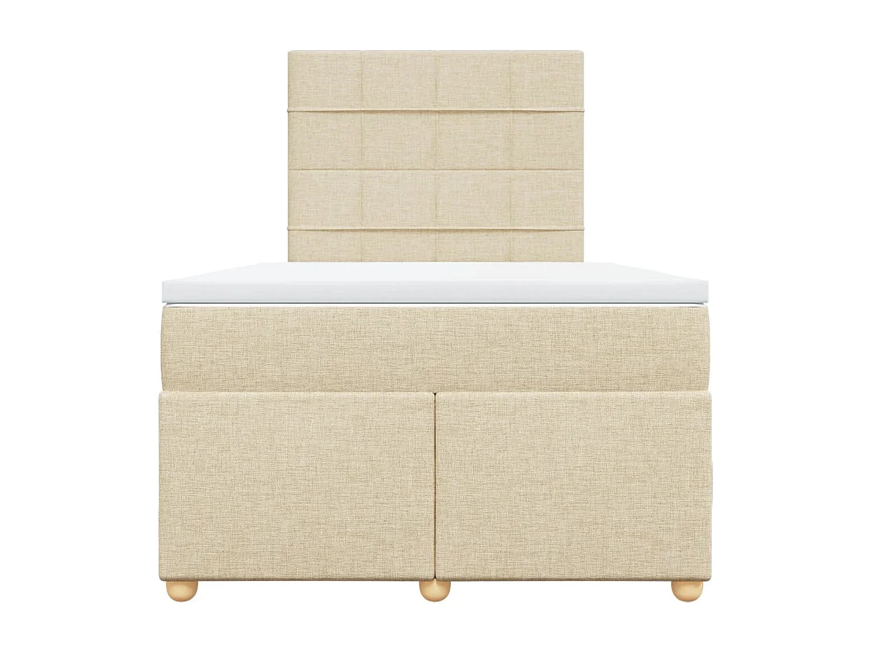 Sommier à lattes de lit avec matelas crème 120x190 cm tissu