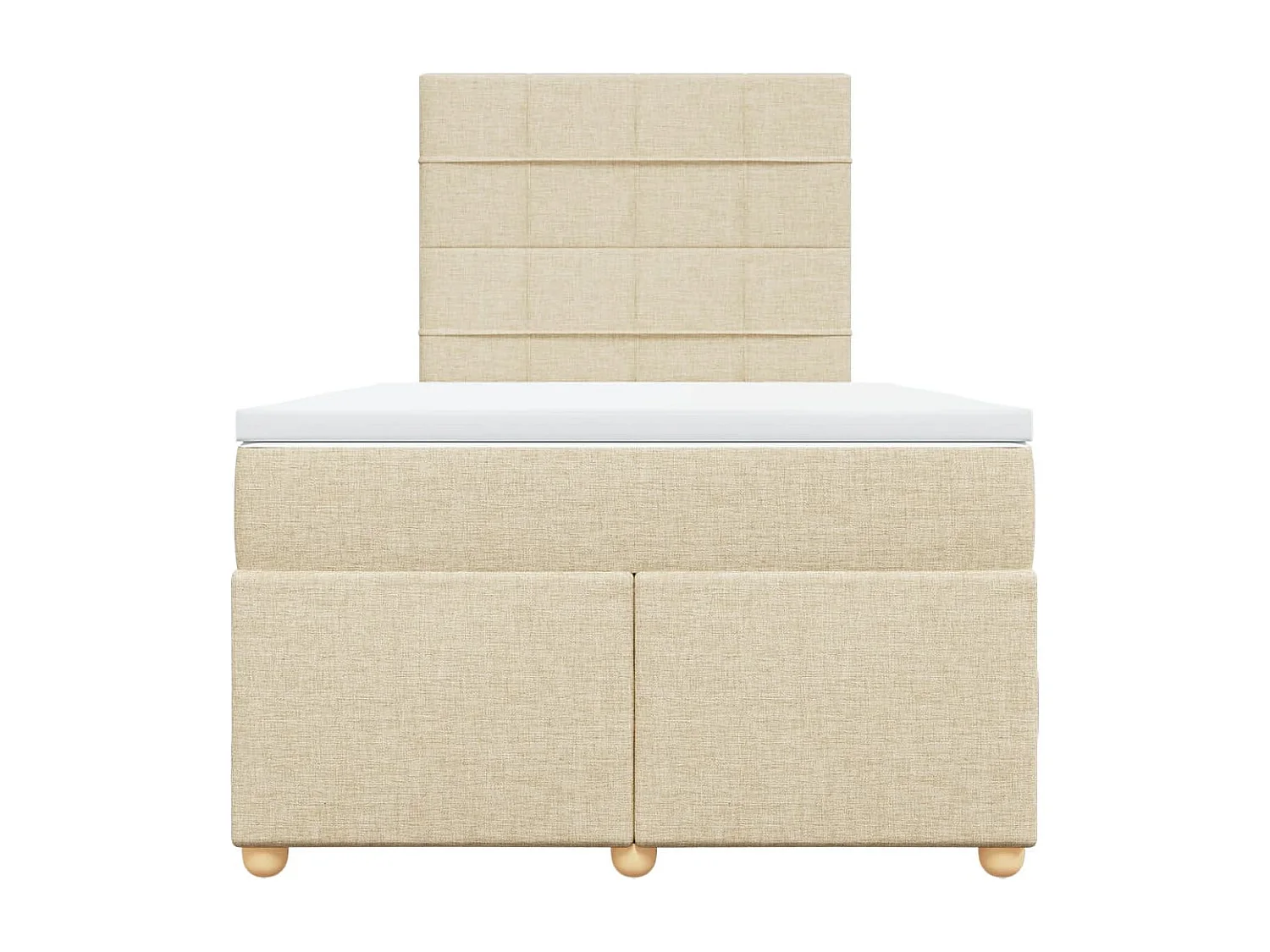 Sommier à lattes de lit avec matelas crème 120x190 cm tissu