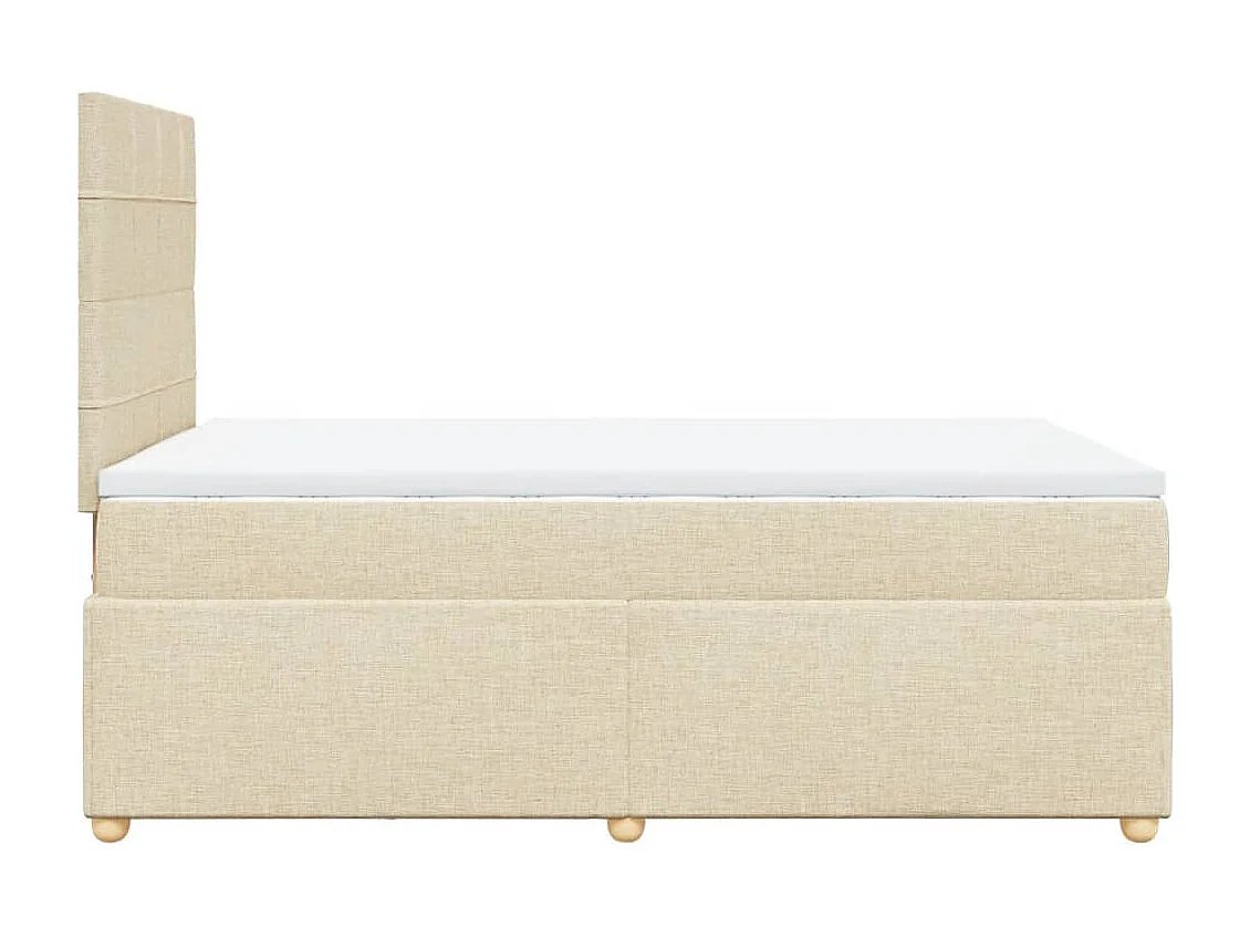 Sommier à lattes de lit avec matelas crème 120x190 cm tissu