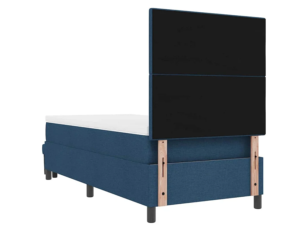 Boxspringbett mit Kopfteil Blau 100 x 200 cm Stoff