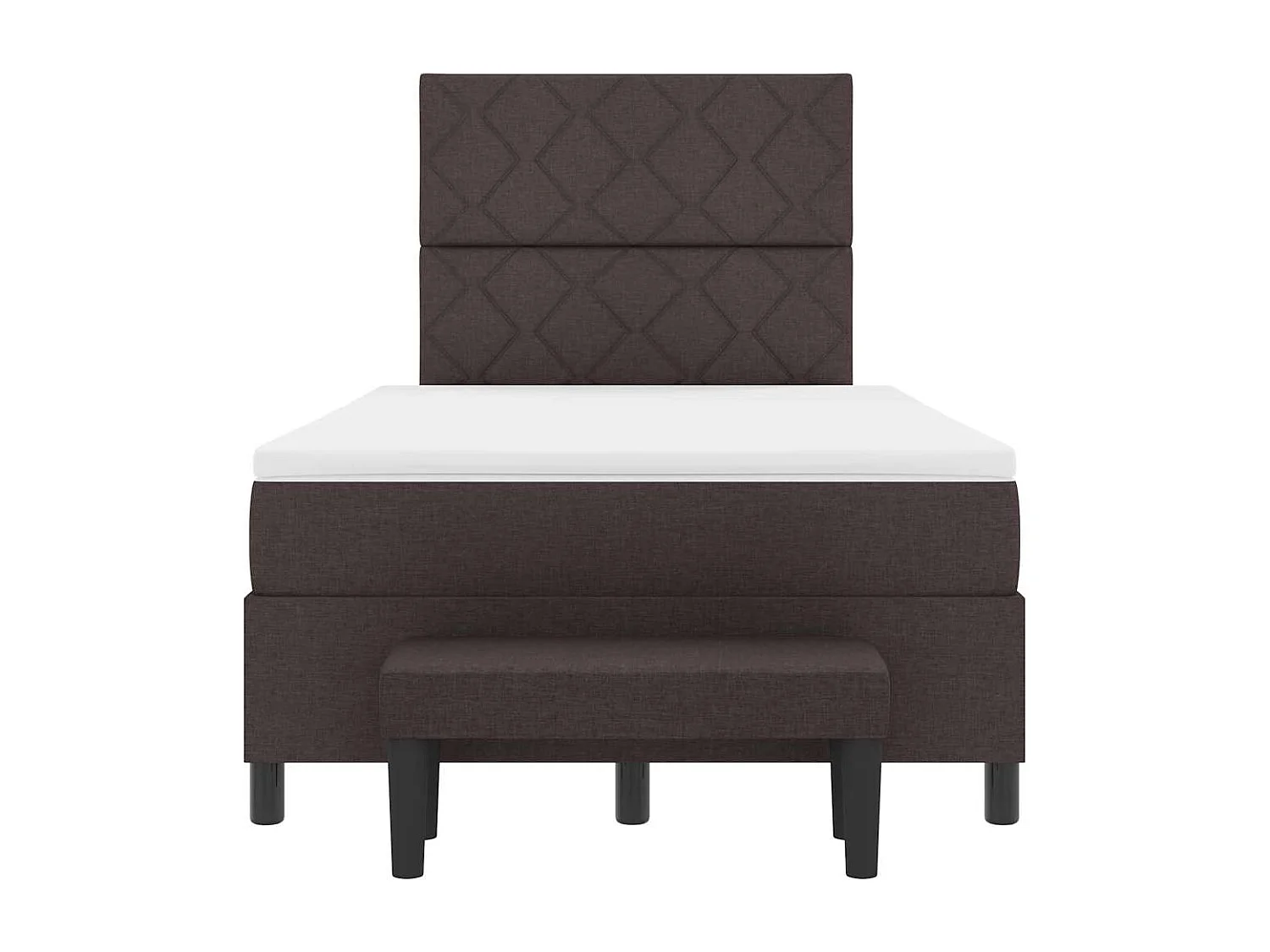 Lit à ressorts avec matelas Marron foncé 120 x 190 cm