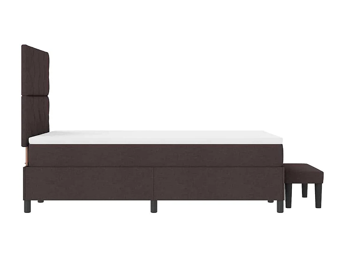 Lit à ressorts avec matelas Marron foncé 120 x 190 cm