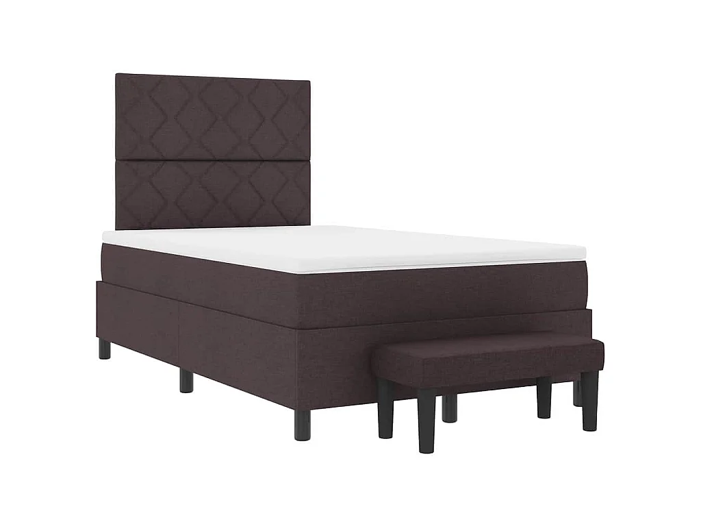 Boxspringbed met hoofdeinde Donkerbruin 120 x 190 cm Stof