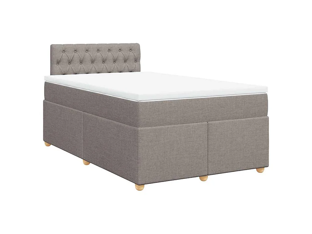 Sommier à lattes de lit avec matelas taupe 120x190 cm tissu