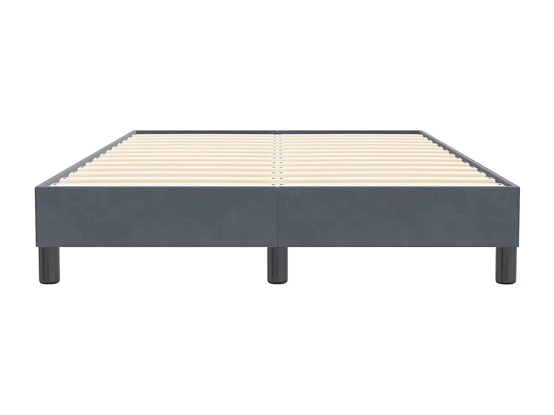 Cama box spring sin colchón terciopelo gris oscuro 120x210 cm