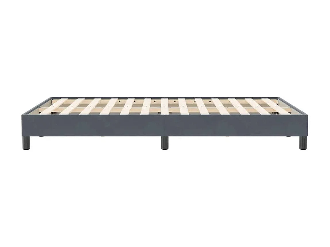 Cama box spring sin colchón terciopelo gris oscuro 120x210 cm