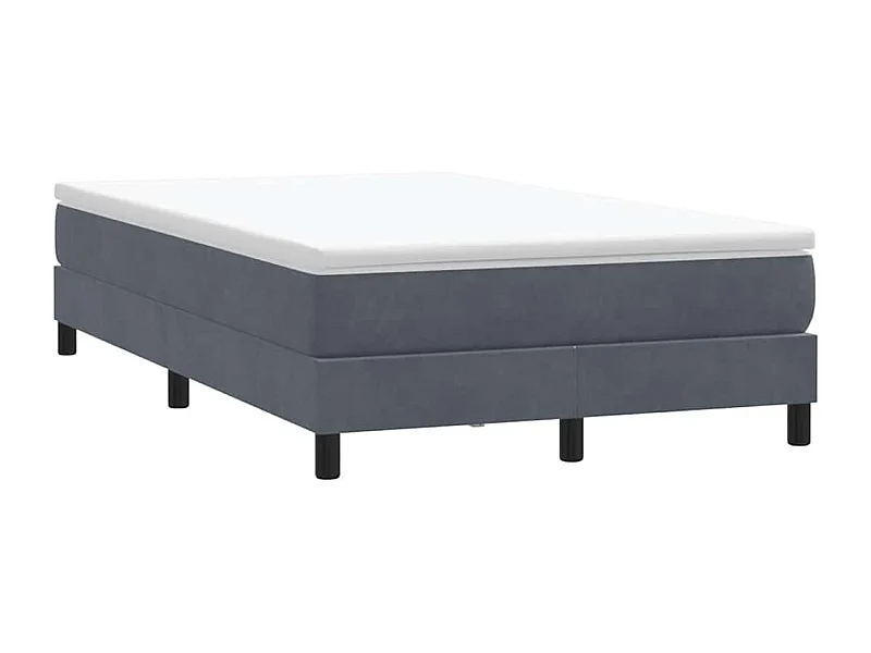 Cama box spring sin colchón terciopelo gris oscuro 120x210 cm