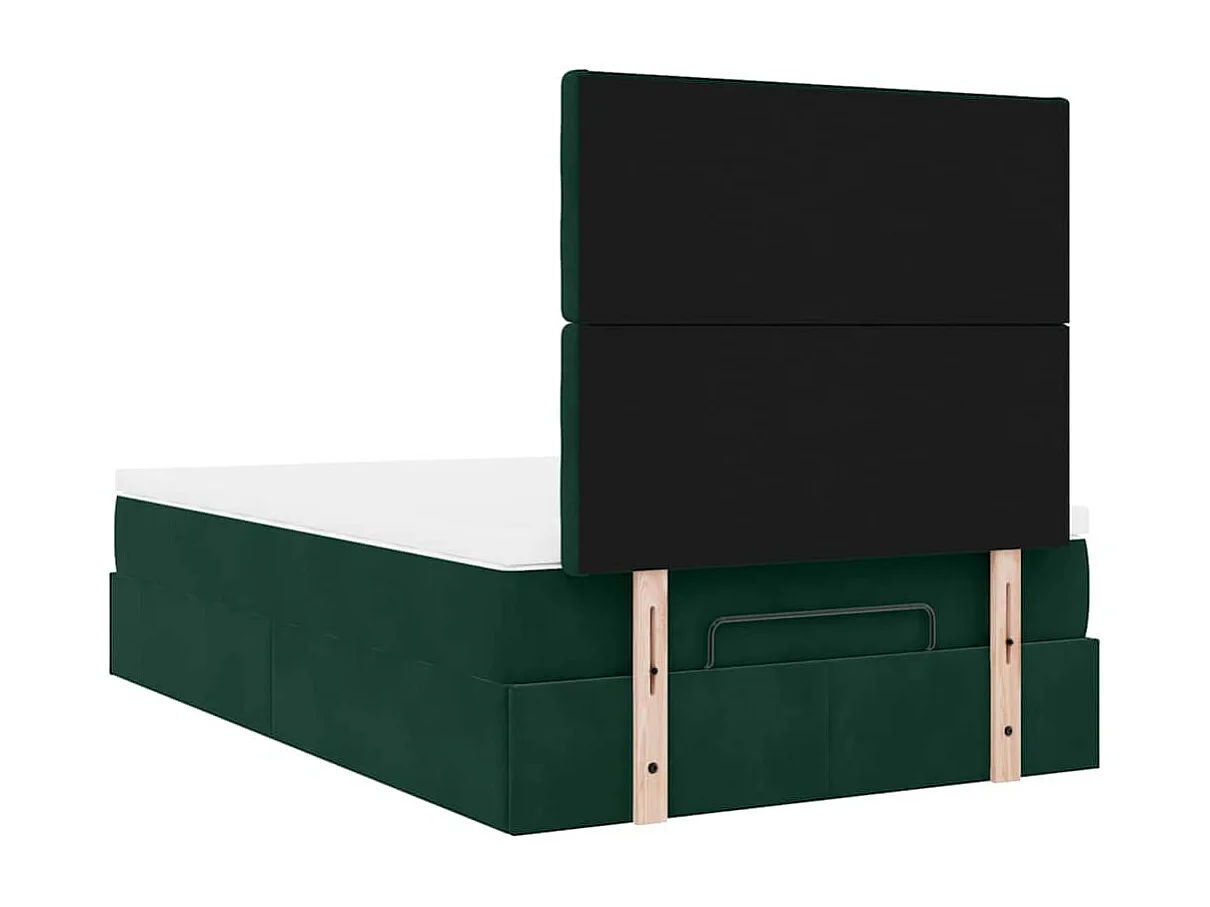 Ottoman bed met matrassen 120x190cm fluweel donkergroen