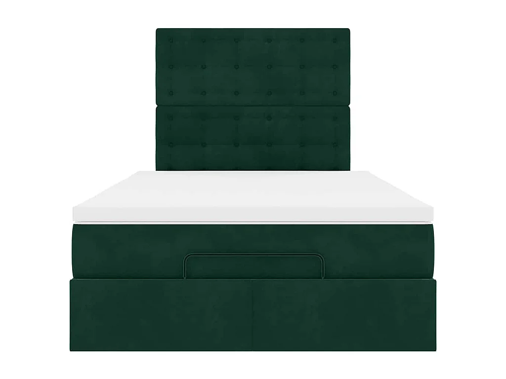 Ottoman bed met matrassen 120x190cm fluweel donkergroen