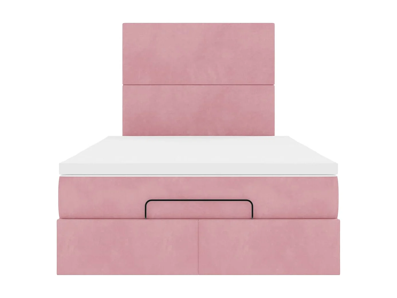Struttura Letto Pouf con Materassi Rosa 120x190 cm Velluto