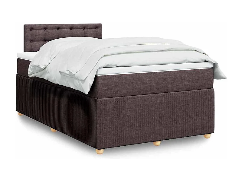 Sommier à lattes de lit et matelas marron foncé 120x190cm tissu